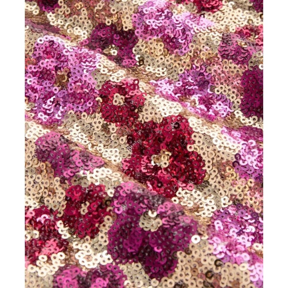 Cider Womens Floral Sequin Scoop Neckline Mini Dress Floral Size S Y2K Party - Picture 3 of 10
